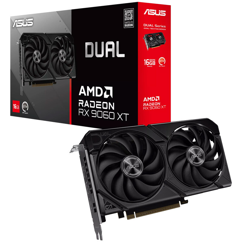 کارت گرافیک ایسوس Dual Radeon RX 9060 XT 16GB GDDR6 128Bit